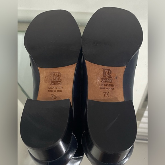 Roberto Capucci Flex Comfort Leather Loafers in Dark Charcoal/ Black size 7.5 - Picture 9 of 11